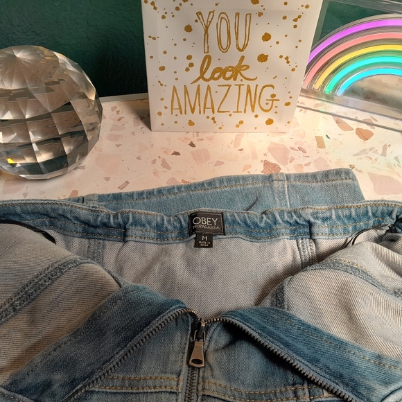 Obey stretchy denim dress size S/M, Never worn - Picture 7 of 8